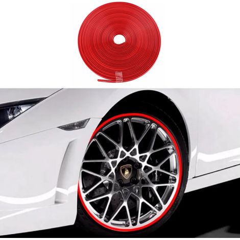 8 Meter lange rote Felgenschutzleiste, dekorative Autozierleiste, einfache Radzierleiste, Kantenschutz für Fahrzeuge (1/5)