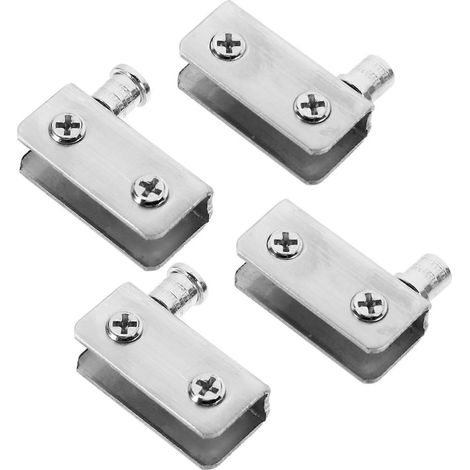 Charnière de porte en acier et verre, 4 pièces, pivot de serrage pour porte de 5 à 7 mm (1/5)