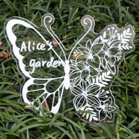 Étiquettes de jardin en plastique blanc – Lot de 12 piquets décoratifs papillon pour plantes, potagers et miniatures (1/5)