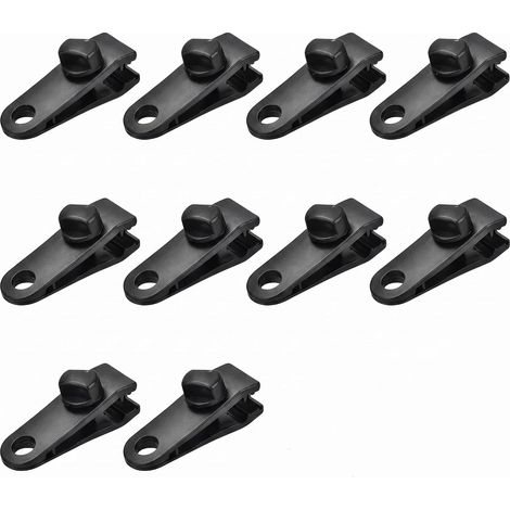10 Pièces Clips de Bache Plastique Nylon,Noir Pince Bache Piscine (1/5)