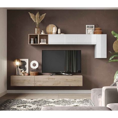 Parete attrezzata soggiorno L 276x180x30 comp 41 - Infinity CADIZ / BIANCO L. (1/2)