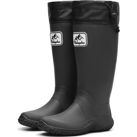 Bottes de Pluie Pliables en Caoutchouc Impermeables pour Femmes Hommes Confortable Jardin Bottines Rain Boot Légère Bottes (1/5)