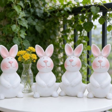 Coniglietti pasquali decorativi bianchi