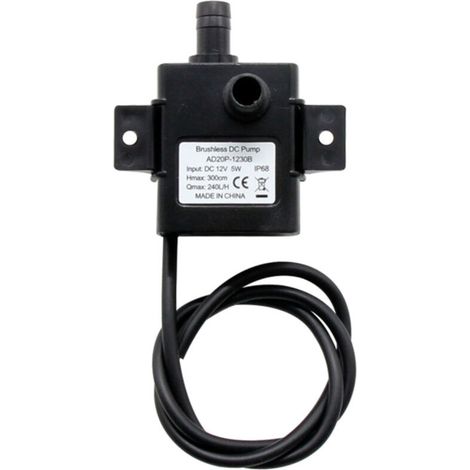 Mini-bürstenlose 12-V-Gleichstrom-Wasser- und Ölpumpe, ultraleise und wasserdicht, für Springbrunnen und Aquarien, 240 l/h, 5 W, 3 m Förderhöhe, 0–100 °C (1/4)