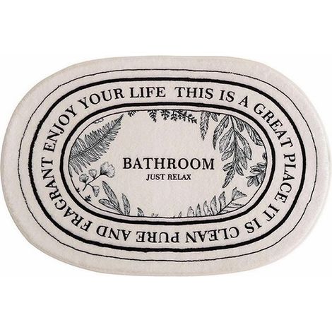 Tapis de bain rétro noir et blanc,50 x 80 cm, imitation cachemire, antidérapant, doux, absorbant l'eau, tapis de salle de bain (1/5)