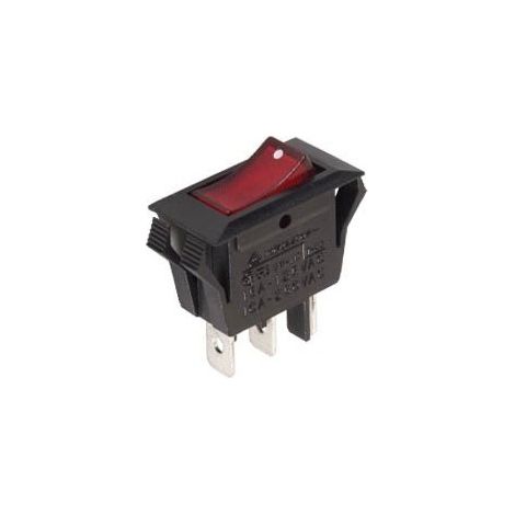Interrupteur de puissance a bascule 10a-250v spst on-off - avec temoin neon rouge