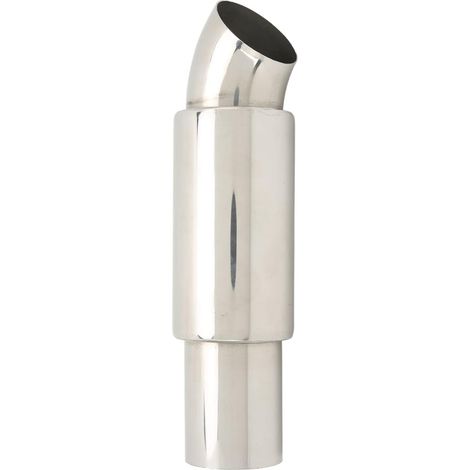 Tuyau de Silencieux D'échappement de Voiture Embout D'échappement de Voiture Embout de Silencieux de Queue 51mmx63mm Entrée Ronde En Acier Inoxydable Argent Remplacement Univ (1/5)