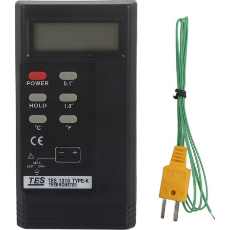 Thermomètre numérique TES-1310 à thermocouple type K portable, mesure de température précise, affichage digital, appareil de test professionnel (1/5)