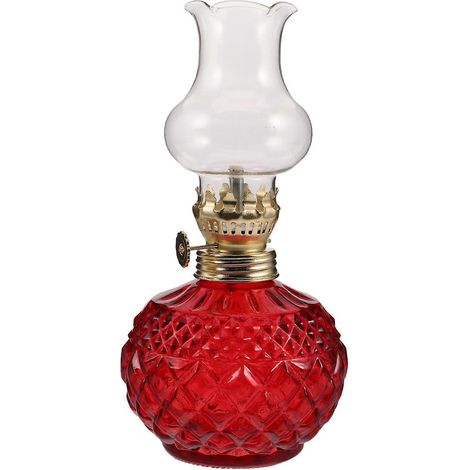 Vintage-Öllampe mit Glaszylinder, verstellbare Petroleumlaterne für Heimdekoration und Notfälle