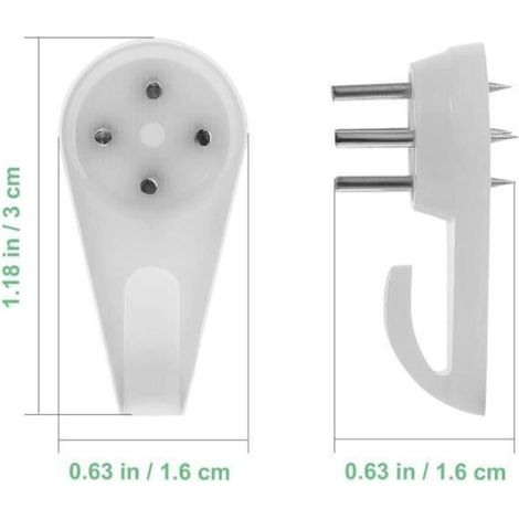 Bilderrahmenhaken – spurlos – 20 Stück – Metall und Kunststoff – Tragkraft bis zu 6,8 kg – Weiß (1/3)