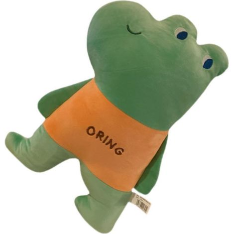 Coussin en peluche mignon en forme d'animal, doux, confortable et élastique, pour la maison et la chambre à coucher, grenouille verte (1/5)