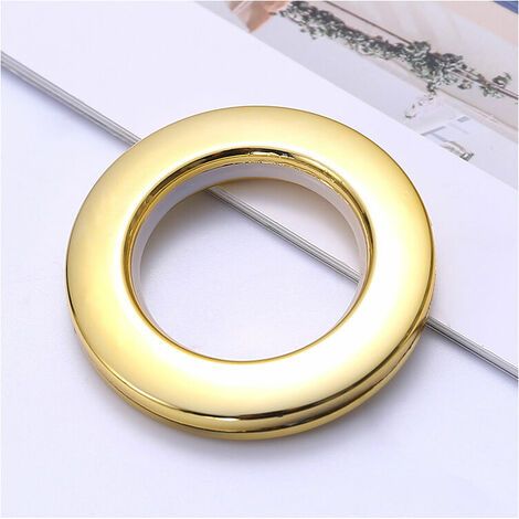 Lot de 100 œillets de rideau-4,3 de diamètre intérieur-En plastique ABS - Faible bruit-Pour rideaux à œillets-Dorés