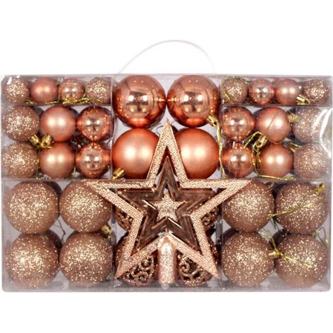 Boules de Noël décoratives, 101 pièces, décorations pour sapin de Noël, boules suspendues incassables, ensemble cadeau varié pour décoration de fête de mariage