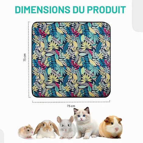 Waterproof Reusable Rabbit Indoor Playpen Rug 75 x 75 cm Indoor Rabbit Enclosure Mat for Guinea Pigs, Rabbits, Ferrets and Other Small Animals (1/2)