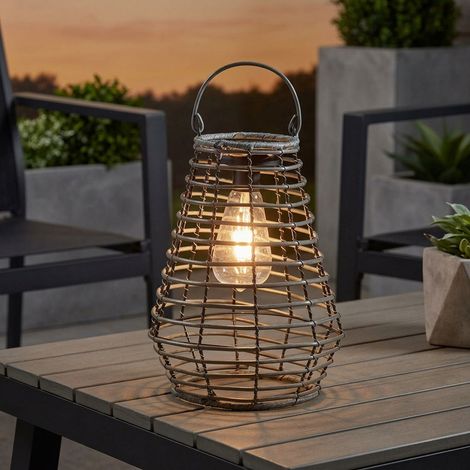 Maris Slate Solar Rattan Garden Lantern (1/2)