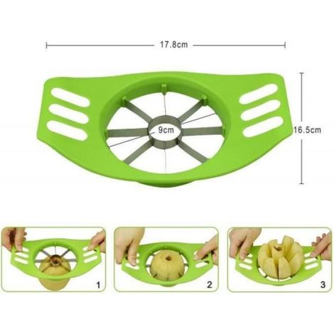 Éplucheur de cuisine, multifonctionnel, pour hacher des légumes et des pommes, des poires, des pommes, des concombres - vert (1/4)