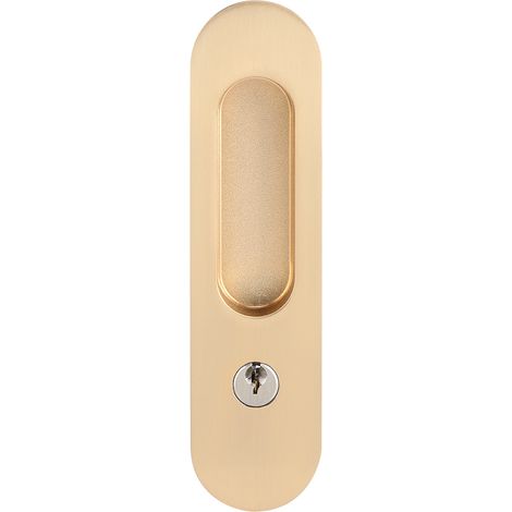 Verrou de porte coulissante antieffraction avec clés, poignée dorée pour grange, bois, meubles, quincaillerie (1/5)