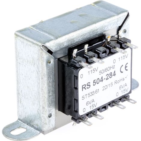 Transformateur à montage sur châssis, Vin 115V ac, 230V ac, Vout 15V c.a., 2 sorties, 12VA ( Prix pour 1 )