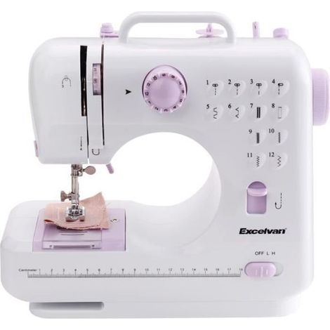 Machine à Coudre Couture Double Vitesse Portable Multifonction - Blanc - 12 Points - Automatique (1/4)