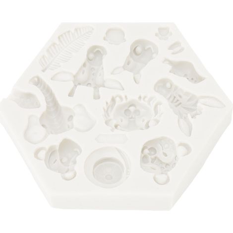 Moule en silicone animal mignon, démoulage facile, souple, pour pâtisserie DIY, gâteau, fondant, chocolat, 951 gris (1/5)
