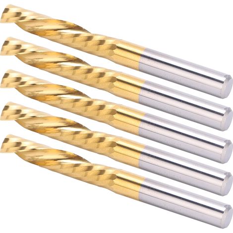 Jeu de 5 fraises à spirale en acier rapide pour CNC, 6 x 32 x 60 mm (1/5)