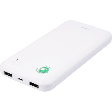 Deltaco - a nordic brand PB-S1000 Powerbank (batterie supplémentaire) 10000 mAh LiPo USB-A blanc C896482 (1/5)
