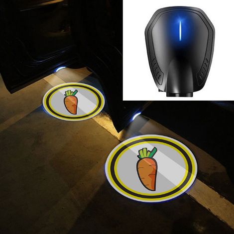 (1 pièce) Lampe de bienvenue LED sans fil rechargeable par USB pour portière de voiture, projecteur laser avec logo, éclairage à induction automatique, éclairage décoratif universel pour véhicules. (1/4)