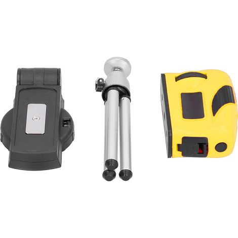 Trépied à base jaune, niveau à bulle rouge, matériau ABS durable, appareil de mesure pratique et facile à utiliser. (1/5)