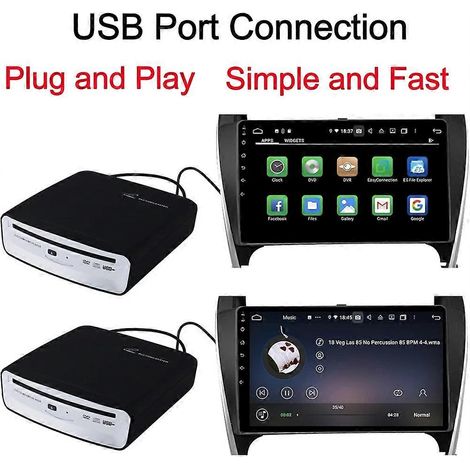 Lecteur CD universel externe USB pour voiture, lecteur CD portable, compatible avec les systèmes de navigation Android de voiture, les téléviseurs et les ordinateurs de bureau, installation plug and p (1/4)