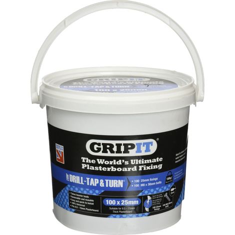 Gripit GP25100 Blue Plasterboard Fixings 25mm (Pack 100) GRP25100 (1/3)