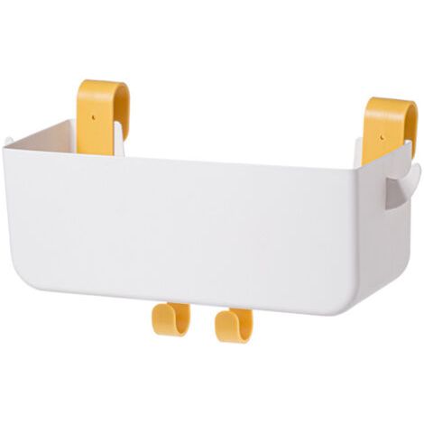 Sollbry 1 étagère de rangement suspendue en plastique pour téléphone, lunettes, bouteilles, fournitures de bureau dans un dortoir, une salle de bain, un camping-car - Blanc, 31 x 12 cm