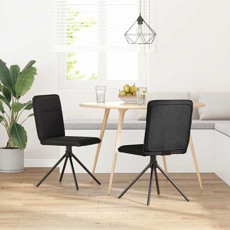 Maison Exclusive - Esszimmerstühle 2 Stk. Schwarz Stoff (1/5)