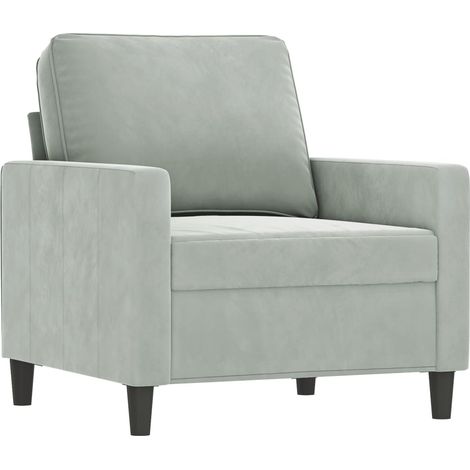 Fauteuil de Salon,Chaise,Fauteuil Gris clair 60 cm Velours CFW531525 (1/5)