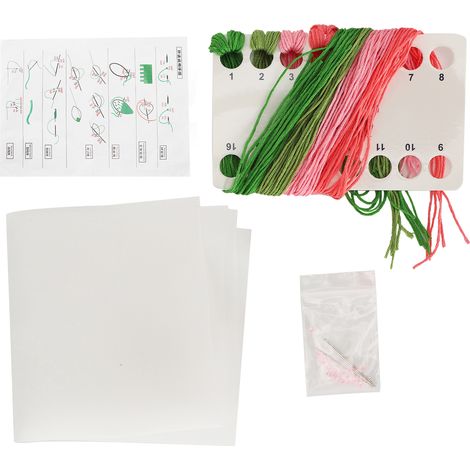 Cross Stitches Set Cotton Canvas Hydrangea Making Needle Thread Kit Embroidery Utensils (1/5)