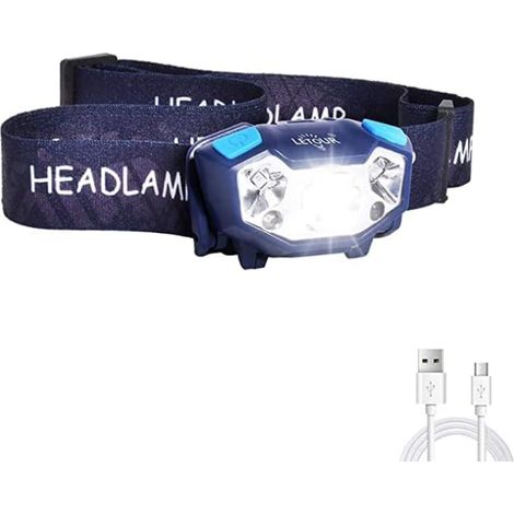 Lampe frontale LED rechargeable5 modes Étanche IP65 lm Pour le campingla randonnéele joggingla pêchele bricolage 5 350 (1/4)