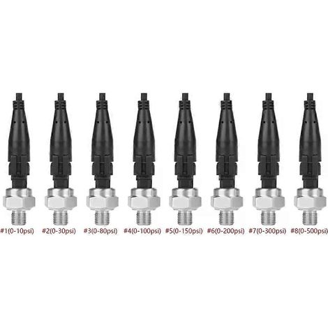 Capteur de pression CC 5 V G1/4, entrée 5 V, sortie 0-45 V / 0-5 V, pour eau, gaz et huile, pressions 10/30/80/100/150/200/300/500 PSI (1/4)
