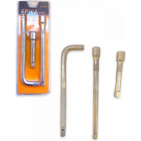 SET 3PZ BARRE DI PROLUNGA FLESSIBILI PER BARRA DI ESTENSIONE ATTACCO 1/2" (1/4)