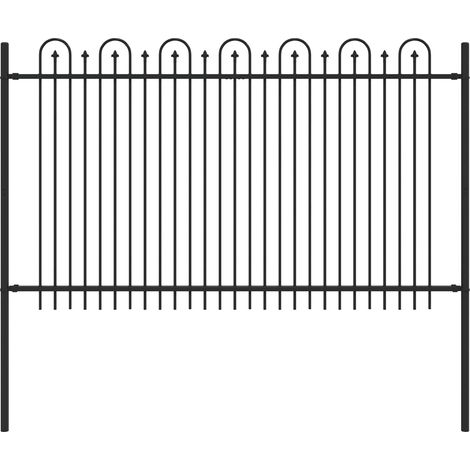 Spike Arch Fence DRONTEN Black vidaXL