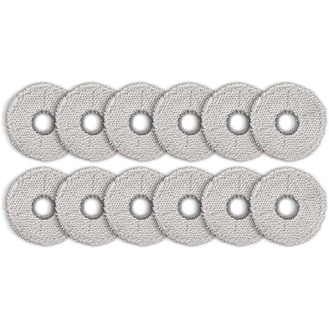 FENOPLASTICA(12 pices) N30 Pro Omni Serpillres pour ECOVACS DEEBOT N30 Pro Omni/ T30S Pro Omni/ T30C Pro Omni/ T50 Max Pro/ X5 Omni/ X1 Omni/ T30S Combo/ T30 Omni/ T50 Pro Omni/ T10 X2 Omni Tampon de  (1/5)