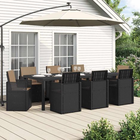 vidaXL Ensemble de salle à manger pour jardin 9 pc Anthracite et taupe (1/5)