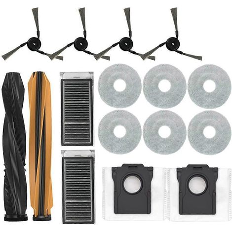 Accessoires pour aspirateurs Dreame X50 Master, X50SPro Ultra et X50Ultra : sacs à poussière, brosse latérale principale, filtre HEPA et chiffon de nettoyage. (1/4)
