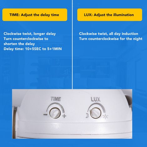 Sensor de movimiento esférico PIR de montaje en pared con interruptor de visión nocturna y luz LED, CA 110-240V, sistema de seguridad automático para el hogar. (1/5)