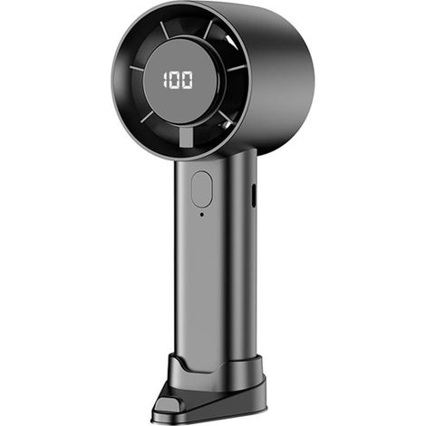 Ventilateur turbo portable gris glace refroidissement main USB rechargeable ventilateur personnel puissant voyage extérieur bureau été léger (1/5)
