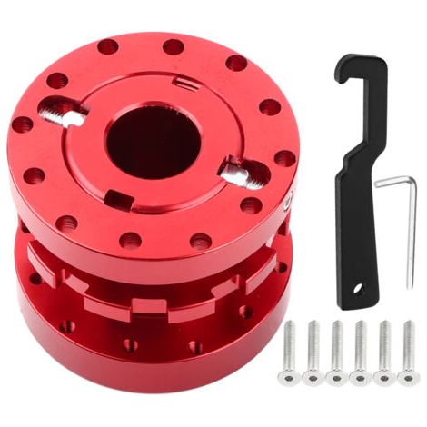 Verstellbarer 40 mm bis 70 mm Rennwagen-Lenkradnaben-Verlängerungsadapter-Satz (Rot) (1/5)