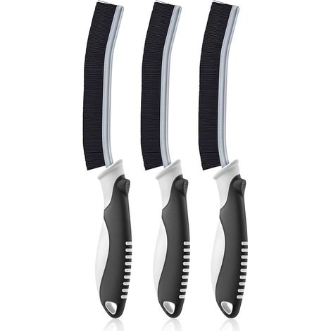 Brosse à Joint Carrelage avec Poignée Ergonomique (3, Noir) Brosse à Joint, Brosses Nettoyage Salle de Bain, Brosses à Poils Durs pour Cuisine (1/4)
