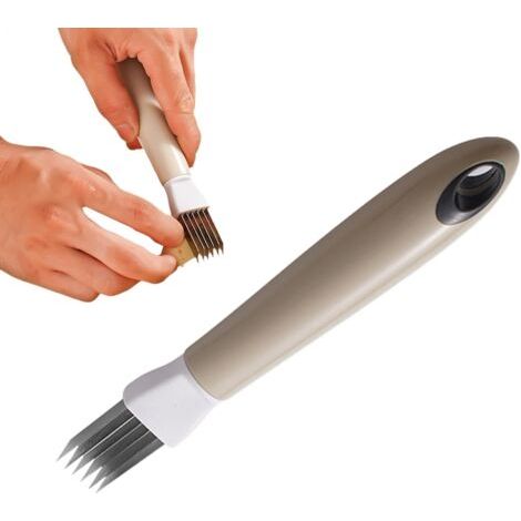 Outil de trancheuse d'oignon, trancheuse de légumes, Légumes en acier inoxydable Chopper Shredder, ACCESSOIRES DE CUISINE OUTIL SLICER ALIMENTS POUR LE GINGER, les carottes, les oignons verts, (1/5)