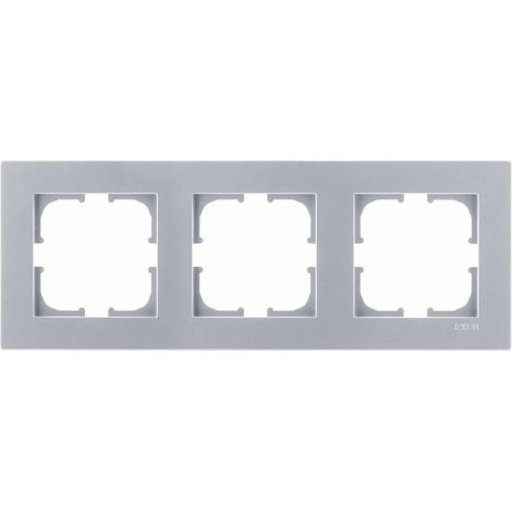 1 Cadre De Finition Argent 224mm Pour 3 Postes Série Karell Plaque Encastrable Design Moderne