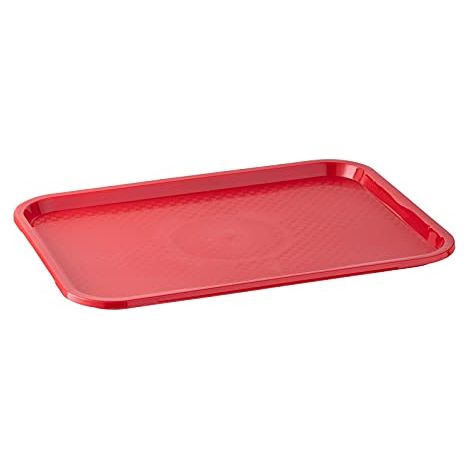APS Fast Food Tray, vassoio da portata infrangibile e lavabile in lavastoviglie, Made in Germany, 35 x 27 cm, altezza 2 cm, rosso (1/4)