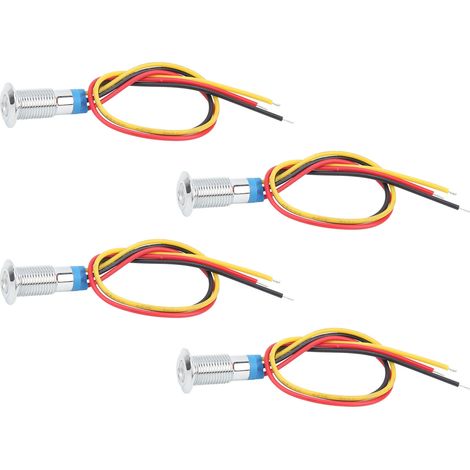4er-Set LED-Anzeigeleuchten aus Metall, gemeinsame Kathodenlampe, industrielle Steuerungskomponenten, 8 mm, 12–24 V, rot und gelb (1/5)