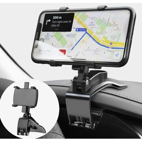 Support de Téléphone Voiture Rotation à 360 degrés, Tableau de Bord Socles téléphone Portable Automobile Car Phone Mount pour GPS et Les Smartphones de 4 à 7 Pouces (1/4)
